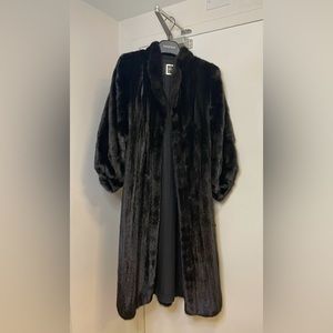 Saga Furs black mink coat, full length